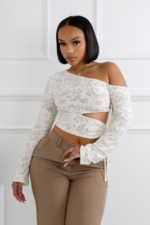 Chloe Burnout Mesh Cutout Top